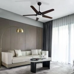 Sonnen 52 in. Dimmable LED Indoor/Outdoor Black Smart Ceiling Fan with Light and Remote, Works with Alexa/Google Home by CARRO -Decor Therapy Shop black carro ceiling fans with lights s525w l12 b5 1 31 1000