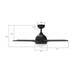 Sonnen 52 in. Dimmable LED Indoor/Outdoor Black Smart Ceiling Fan with Light and Remote, Works with Alexa/Google Home by CARRO -Decor Therapy Shop black carro ceiling fans with lights s525w l12 b5 1 44 1000