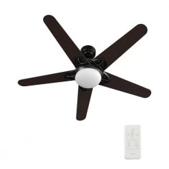 Sonnen 52 in. Dimmable LED Indoor/Outdoor Black Smart Ceiling Fan with Light and Remote, Works with Alexa/Google Home by CARRO