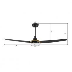 Brently 56 in. Dimmable LED Indoor/Outdoor Black Smart Ceiling Fan with Light and Remote, Works w/ Alexa/Google Home by CARRO -Decor Therapy Shop black carro ceiling fans with lights s563b l12 b2 1g 40 1000