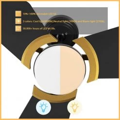 Brently 56 in. Dimmable LED Indoor/Outdoor Black Smart Ceiling Fan with Light and Remote, Works w/ Alexa/Google Home by CARRO -Decor Therapy Shop black carro ceiling fans with lights s563b l12 b2 1g c3 1000