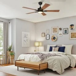 Apex 56 in. Dimmable LED Indoor/Outdoor Black Smart Ceiling Fan, with Light and Remote, Works w/Alexa/Google Home by CARRO -Decor Therapy Shop black carro ceiling fans with lights s565e l12 b3 1 31 1000