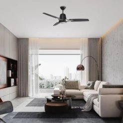 Exton 52 in. Integrated LED Indoor Black Smart Ceiling Fan with Light Kit and Wall Control, Works with Alexa/Google Home by CARRO -Decor Therapy Shop black carro ceiling fans with lights wgs 523f l12 b2 1 31 1000