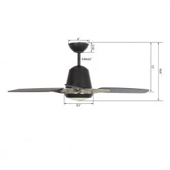 Exton 52 in. Integrated LED Indoor Black Smart Ceiling Fan with Light Kit and Wall Control, Works with Alexa/Google Home by CARRO -Decor Therapy Shop black carro ceiling fans with lights wgs 523f l12 b2 1 40 1000