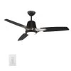 Exton 52 in. Integrated LED Indoor Black Smart Ceiling Fan with Light Kit and Wall Control, Works with Alexa/Google Home by CARRO