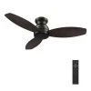 Trendsetter 48 in. Indoor Black 10-Speed DC Motor Flush Mount Ceiling Fan with Remote Control by CARRO -Decor Therapy Shop black carro ceiling fans without lights hc483q n10 b5 1 fm 64 1000