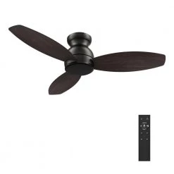 Trendsetter 48 in. Indoor Black 10-Speed DC Motor Flush Mount Ceiling Fan with Remote Control by CARRO