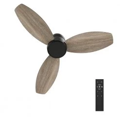 Trendsetter 48 in. Indoor Black 10-Speed DC Motor Flush Mount Ceiling Fan with Remote Control by CARRO -Decor Therapy Shop black carro ceiling fans without lights hc483q n10 bo 1 fm 1f 1000