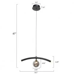 Turin 7-Watt Integrated LED Black Pendant with Smoke Gray Glass Shade by CARRO -Decor Therapy Shop black carro chandeliers p g2007011b1 fa 1000