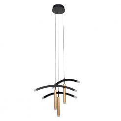 Seville 21-Watt Integrated LED Black Pendant with Frosted Acrylic Shades by CARRO