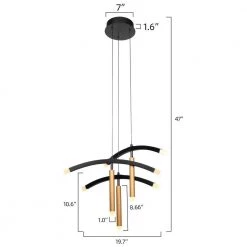 Seville 21-Watt Integrated LED Black Pendant with Frosted Acrylic Shades by CARRO -Decor Therapy Shop black carro chandeliers p m2011031b1 76 1000