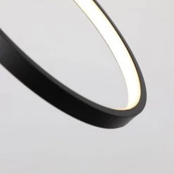 Abbey 32-Watt Integrated LED Matte Black Pendant with 3 Metal Rings by CARRO -Decor Therapy Shop black carro chandeliers p m3113011b1 1f 1000