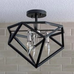 Alexa 3-Light Black Semi-Flush Mount Light by Decor Therapy -Decor Therapy Shop black decor therapy chandeliers ch1893 31 1000