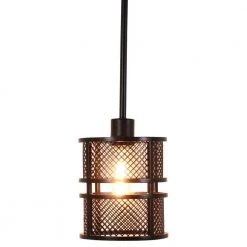 Rixon 1-Light Black Mesh Shade Pendant by Decor Therapy -Decor Therapy Shop black decor therapy chandeliers ch1925 4f 1000