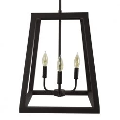 Reed 15 in. 3-Light Black Pendant by Decor Therapy