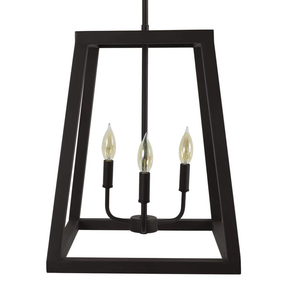 Reed 15 in. 3-Light Black Pendant by Decor Therapy 3 Reed 15 in. 3-Light Black Pendant by Decor Therapy
