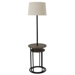 Ricard 58 in. Black Floor Lamp with Nesting Table Set by Decor Therapy -Decor Therapy Shop black decor therapy floor lamps mp2029 4f 1000