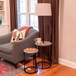 Ricard 58 in. Black Floor Lamp with Nesting Table Set by Decor Therapy -Decor Therapy Shop black decor therapy floor lamps mp2029 fa 1000