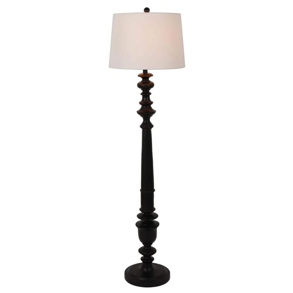 Benjamin 59.5 in. Black Floor Lamp with Shade by Decor Therapy 6 Benjamin 59.5 in. Black Floor Lamp with Shade by Decor Therapy - Image 4