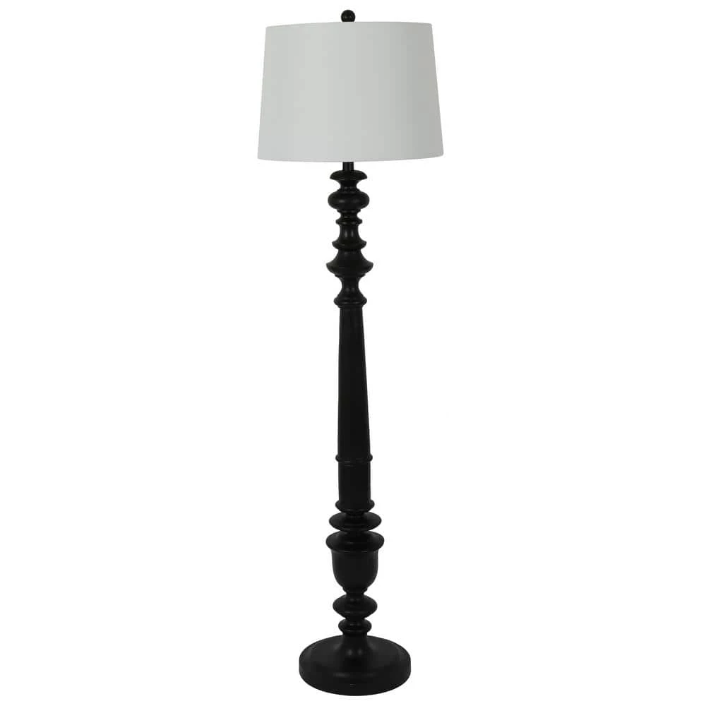 Benjamin 59.5 in. Black Floor Lamp with Shade by Decor Therapy 3 Benjamin 59.5 in. Black Floor Lamp with Shade by Decor Therapy