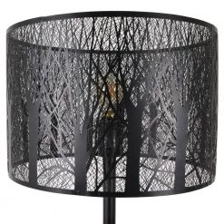 Edgar 58.5 in. Black Indoor Floor Lamp with Metal Leaf Patterned Shade by Decor Therapy -Decor Therapy Shop black decor therapy floor lamps pl4398 1f 1000