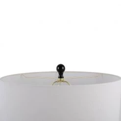 59 in. Brinkley Black Metal Floor Lamp with Caged Table Base by Decor Therapy -Decor Therapy Shop black decor therapy floor lamps pl4549 1f 1000