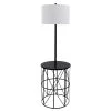 59 in. Brinkley Black Metal Floor Lamp with Caged Table Base by Decor Therapy -Decor Therapy Shop black decor therapy floor lamps pl4549 64 1000