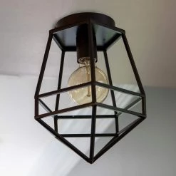 Doyle Geometric 8 in. 1-Light Black Flush Mount by Decor Therapy -Decor Therapy Shop black decor therapy flush mount lights ch1887 4f 1000