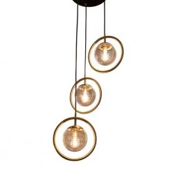 Griggs Globe 3-Light Black and Antique Brass Pendant by Decor Therapy -Decor Therapy Shop black metal and antique brass decor therapy chandeliers ch1863 4f 1000