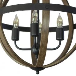 Mason 4-Light Black Pendant by Decor Therapy -Decor Therapy Shop black metal and wood decor therapy chandeliers ch1857 1f 1000