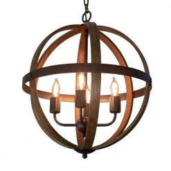 Mason 4-Light Black Pendant by Decor Therapy -Decor Therapy Shop black metal and wood decor therapy chandeliers ch1857 4f 1000