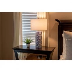 Patina Vie 27.5 in. Blue and White Ceramic Table Lamp with White Shade by Decor Therapy -Decor Therapy Shop blue and white decor therapy table lamps tl22329 77 1000