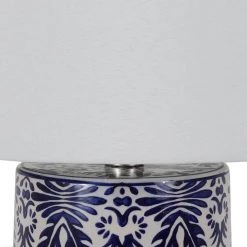 Patina Vie 27.5 in. Blue and White Ceramic Table Lamp with White Shade by Decor Therapy -Decor Therapy Shop blue and white decor therapy table lamps tl22329 fa 1000