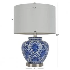 20 in. Blue and White Table Lamp with Cotton Shade by Decor Therapy -Decor Therapy Shop blue and white decor therapy table lamps tl7912 44 1000