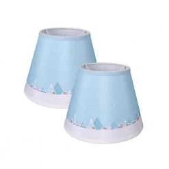 Winter Collection Limited Edition Round Empire Shape 10 in. x 7.5 in. x 6 in. Snowy Village Lamp Shade (2-Pack) by CARRO