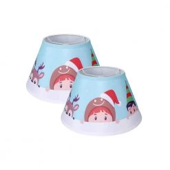 Holiday Collection Limited Edition Round Empire Shape 13 in. x 7.8 in. x 7 in. Sleigh of Friends Lamp Shade (2-Pack) by CARRO