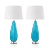 Magnolia 28 in. Blue Indoor Table Lamp, Set of 2 by CARRO