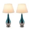 Tulip 28 in. Blue Chrome Ombre Indoor Table Lamp with Shade, Set of 2 by CARRO 1 Tulip 28 in. Blue Chrome Ombre Indoor Table Lamp with Shade, Set of 2 by CARRO -Decor Therapy Shop blue chrome ombre carro table lamps t g28012a1 64 1000