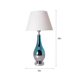 Tulip 28 in. Blue Chrome Ombre Indoor Table Lamp with Shade, Set of 2 by CARRO -Decor Therapy Shop blue chrome ombre carro table lamps t g28012a1 c3 1000