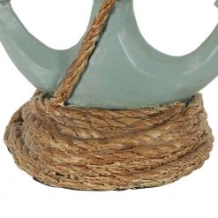 Saylor Anchor 16 in. Antique Blue Table Lamp with Linen Shade by Decor Therapy -Decor Therapy Shop blue decor therapy table lamps tl15453 1f 1000