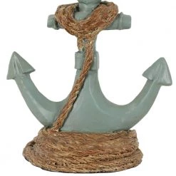 Saylor Anchor 16 in. Antique Blue Table Lamp with Linen Shade by Decor Therapy -Decor Therapy Shop blue decor therapy table lamps tl15453 44 1000
