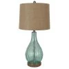 Emma Embossed 27.5 in. Blue Table Lamp with Burlap Shade by Decor Therapy -Decor Therapy Shop blue decor therapy table lamps tl17215 64 1000
