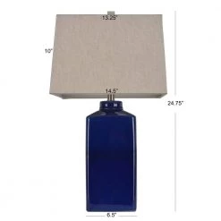 26.5 in. Blue Table Lamp with Linen Shade by Decor Therapy -Decor Therapy Shop blue finish decor therapy table lamps tl7895 4f 1000