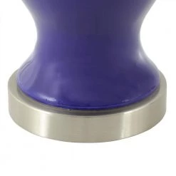 Ceramic Chic 24 in. Blue Table Lampw ith Faux Silk Shade by Decor Therapy -Decor Therapy Shop blue finish decor therapy table lamps tl7898 1f 1000