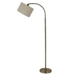 Asher 60 in. Brass Floor Lamp with Shade by Decor Therapy