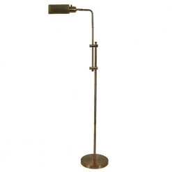 Pharmacy 60.5 in. Adjustable Brass Floor Lamp with Shade by Decor Therapy