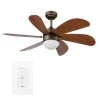Minimus 38 in. Indoor Bronze Smart Ceiling Fan with Light Kit and Wall Control, Works with Alexa/Google Home by CARRO 1 Minimus 38 in. Indoor Bronze Smart Ceiling Fan with Light Kit and Wall Control, Works with Alexa/Google Home by CARRO -Decor Therapy Shop bronze carro ceiling fans with lights wgs 386e l11 dd 1 64 1000
