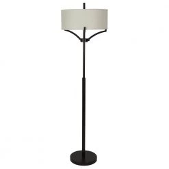 Ledger 62 in. Bronze 4-Arm Floor Lamp with Shade by Decor Therapy