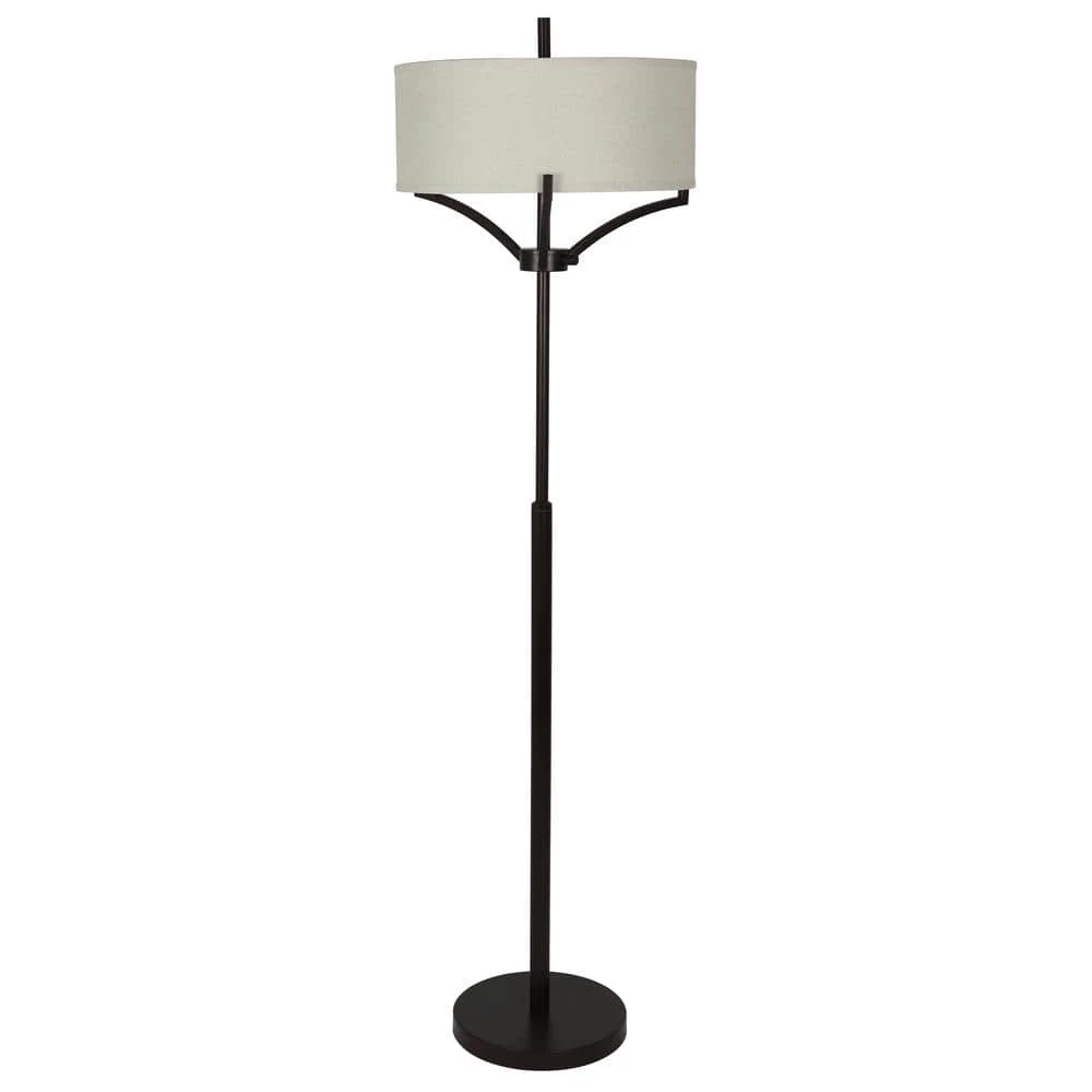 Ledger 62 in. Bronze 4-Arm Floor Lamp with Shade by Decor Therapy 3 Ledger 62 in. Bronze 4-Arm Floor Lamp with Shade by Decor Therapy