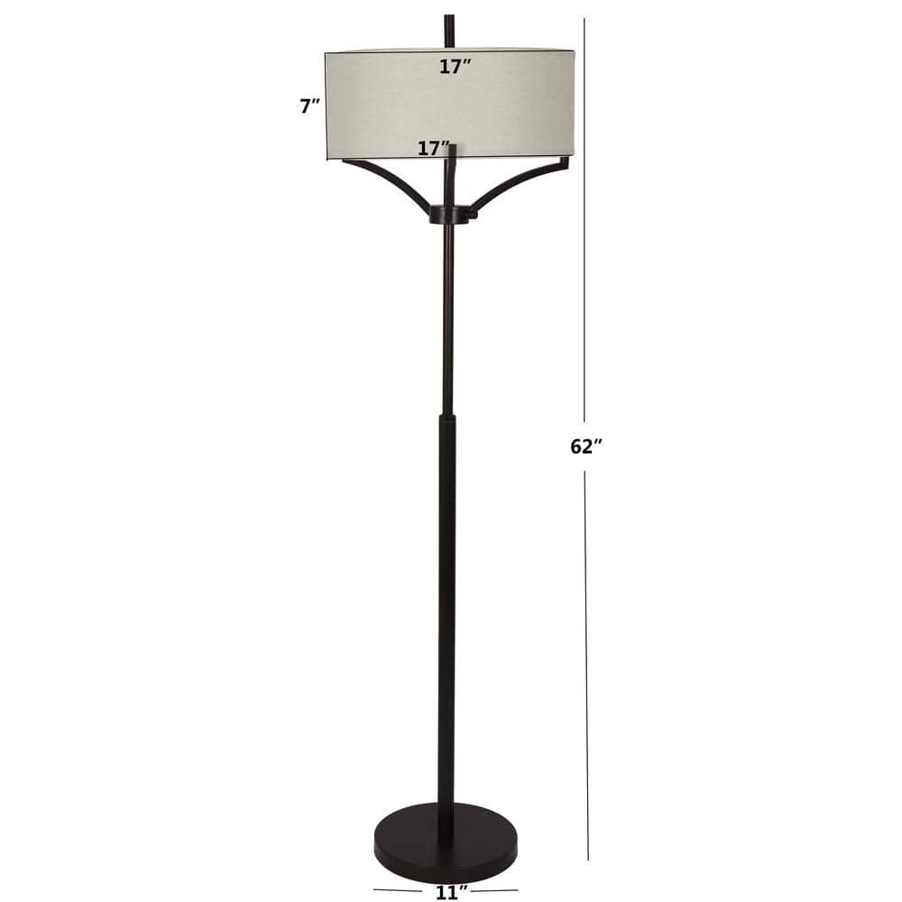 Ledger 62 in. Bronze 4-Arm Floor Lamp with Shade by Decor Therapy 5 Ledger 62 in. Bronze 4-Arm Floor Lamp with Shade by Decor Therapy - Image 3